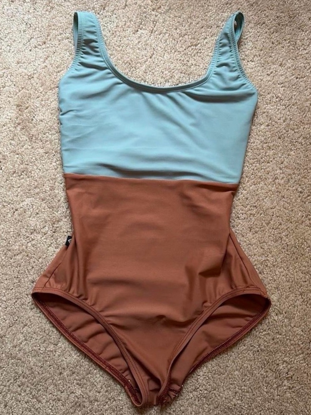 Ballet Leotard XS Teal and Burnt Orange